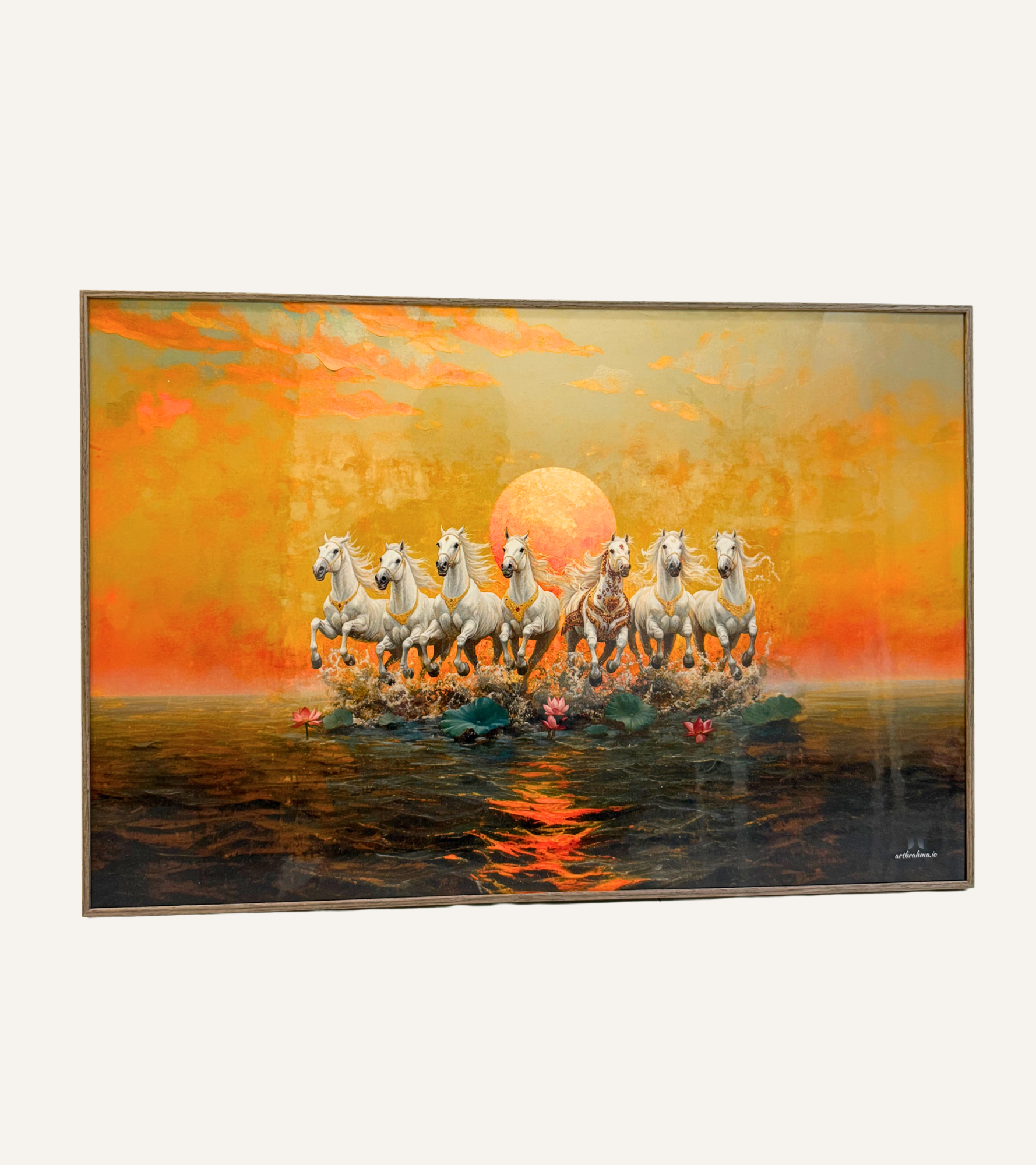 7 Horses at Sunrise Vastu Wall Art ( XL Canvas Sizes ) - Brings Success and Progress to your Business and Career