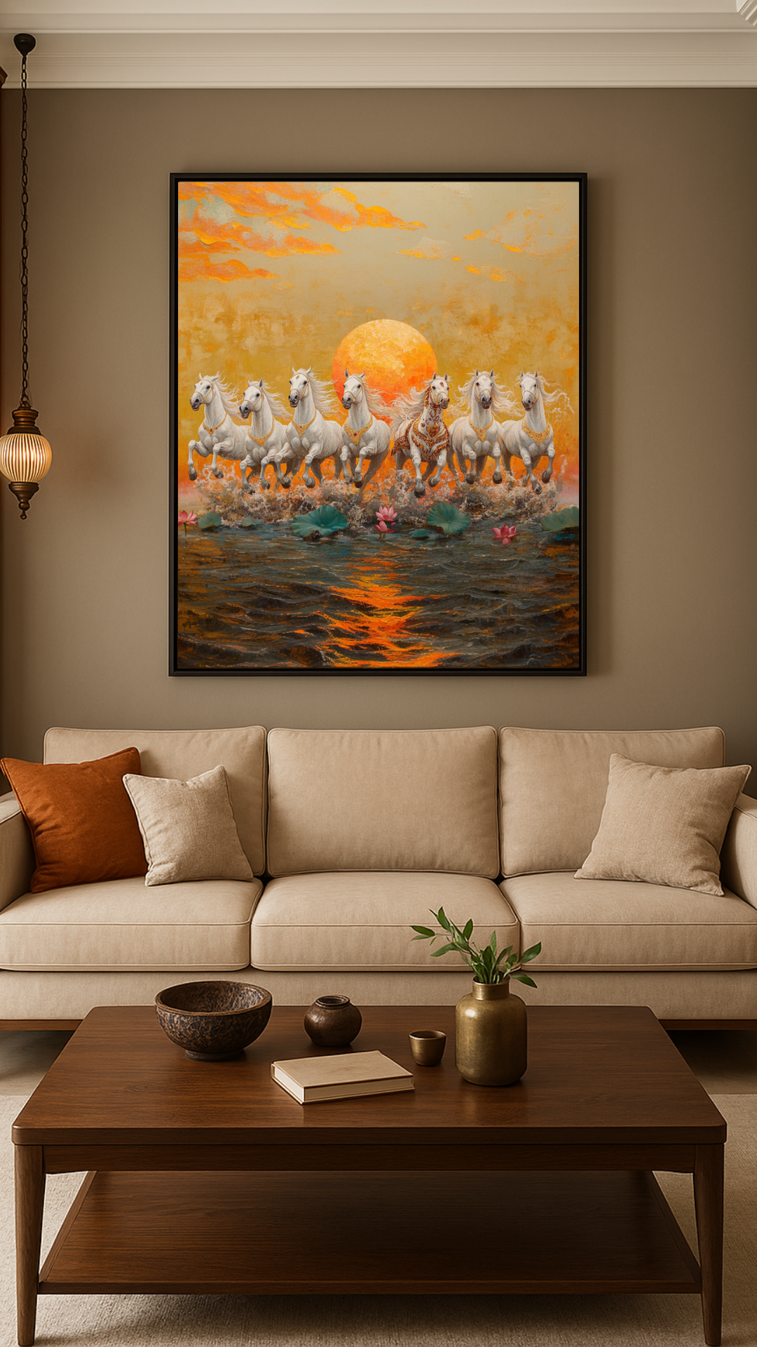 7 Horses at Sunrise Vastu Wall Art ( XL Canvas Sizes ) - Brings Success and Progress to your Business and Career
