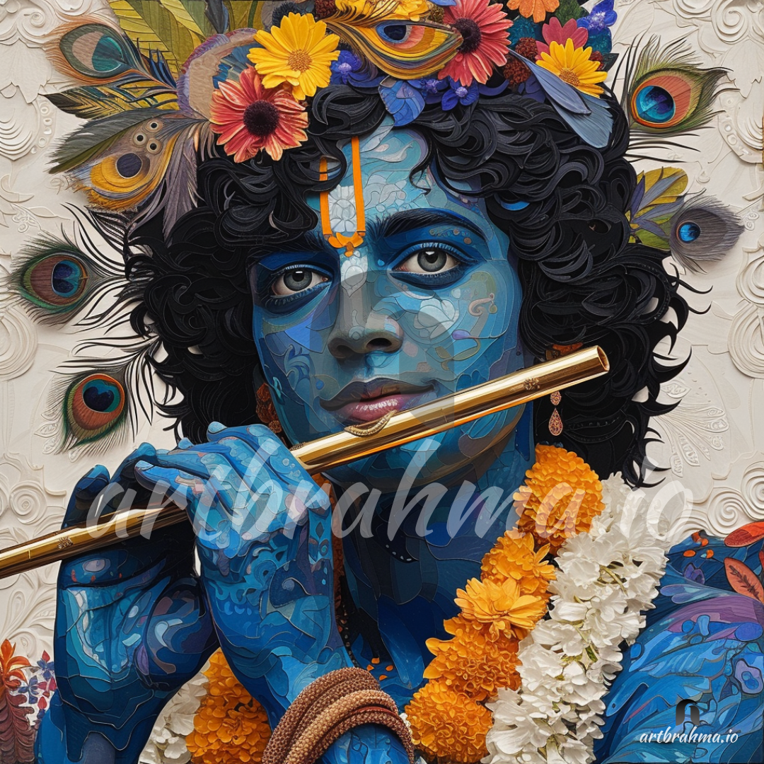 Krishna's Divine Melodies - Bring Serenity to Your Home ( XL Canvas Sizes )